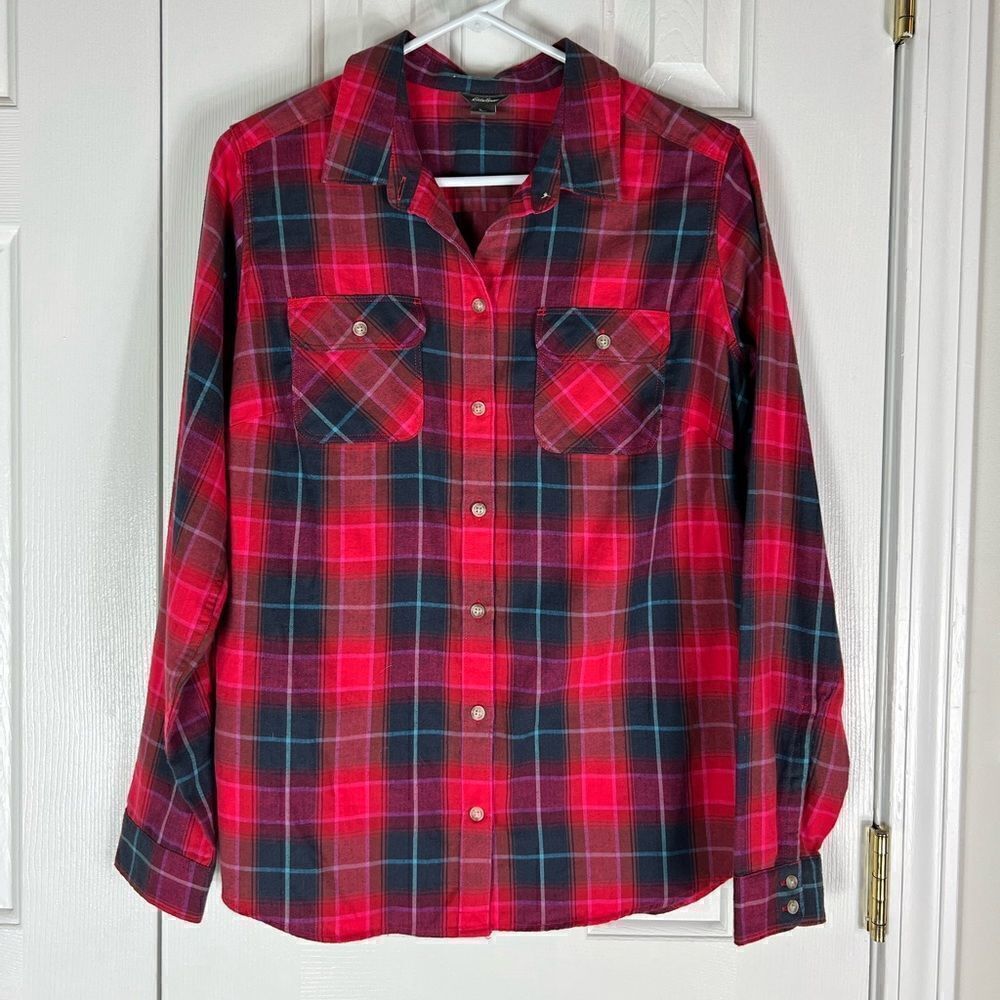 Eddie Bauer Womens Plaid Button Down Shirt M